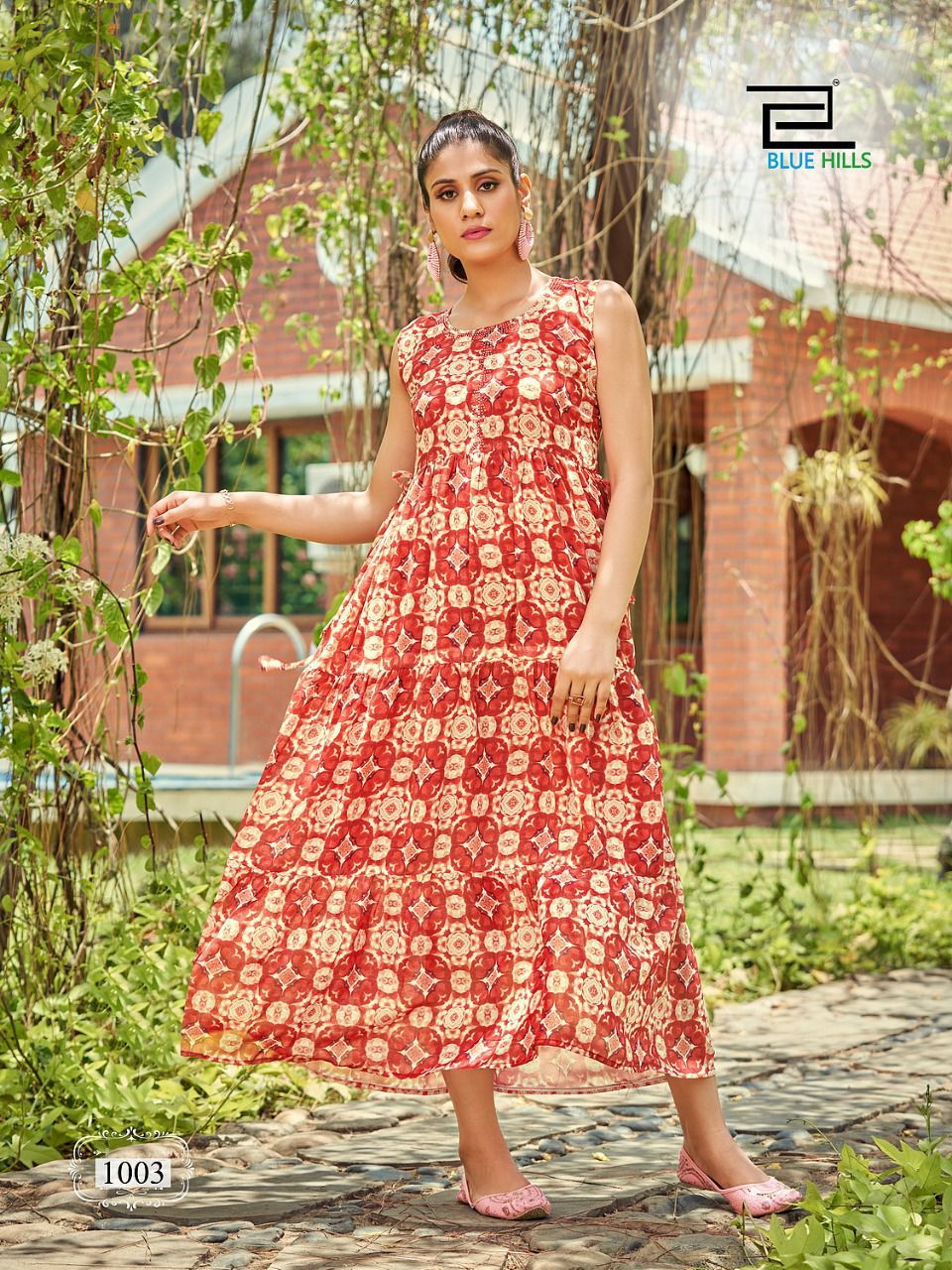 Blue Hills Beach Way Fancy Party Wear Long Gown Style Kurti Collection
